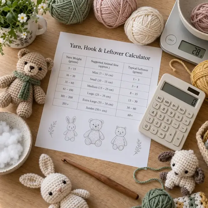 Yarn, Hook & Leftover Calculator